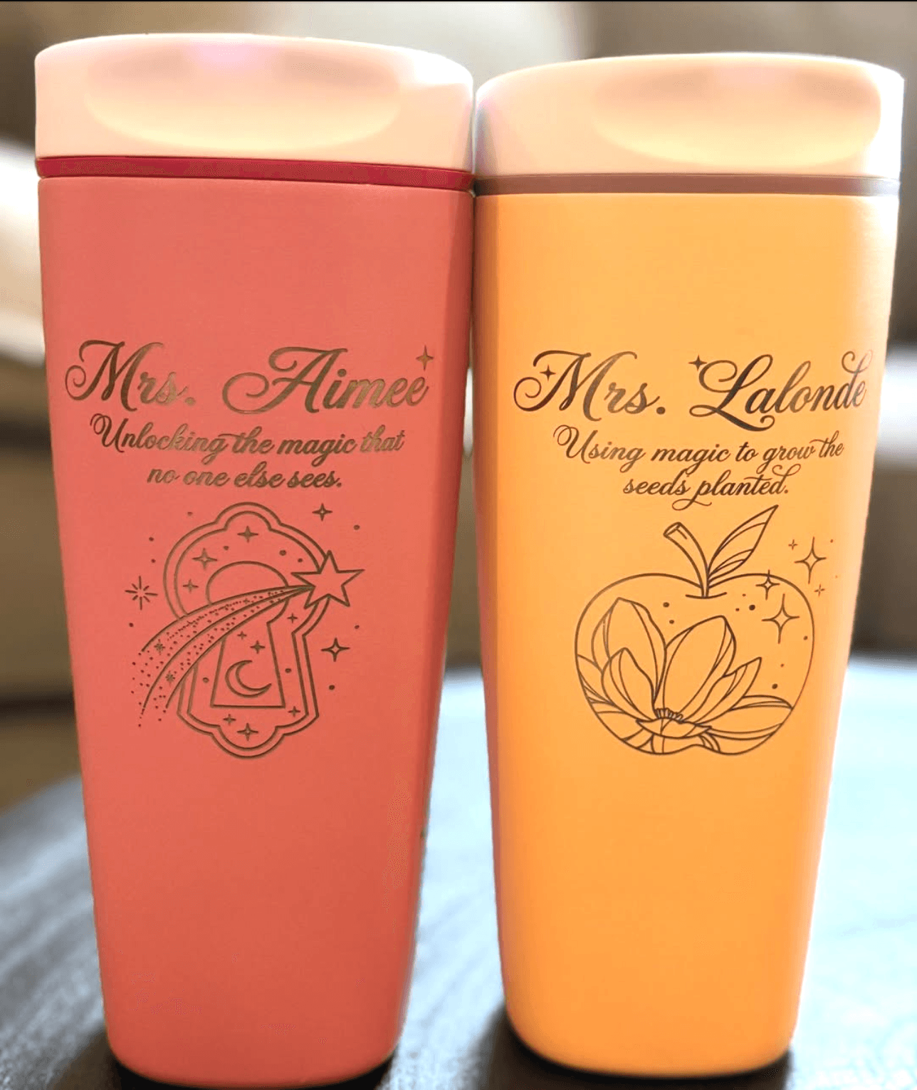 Custom engraved teacher tumblers