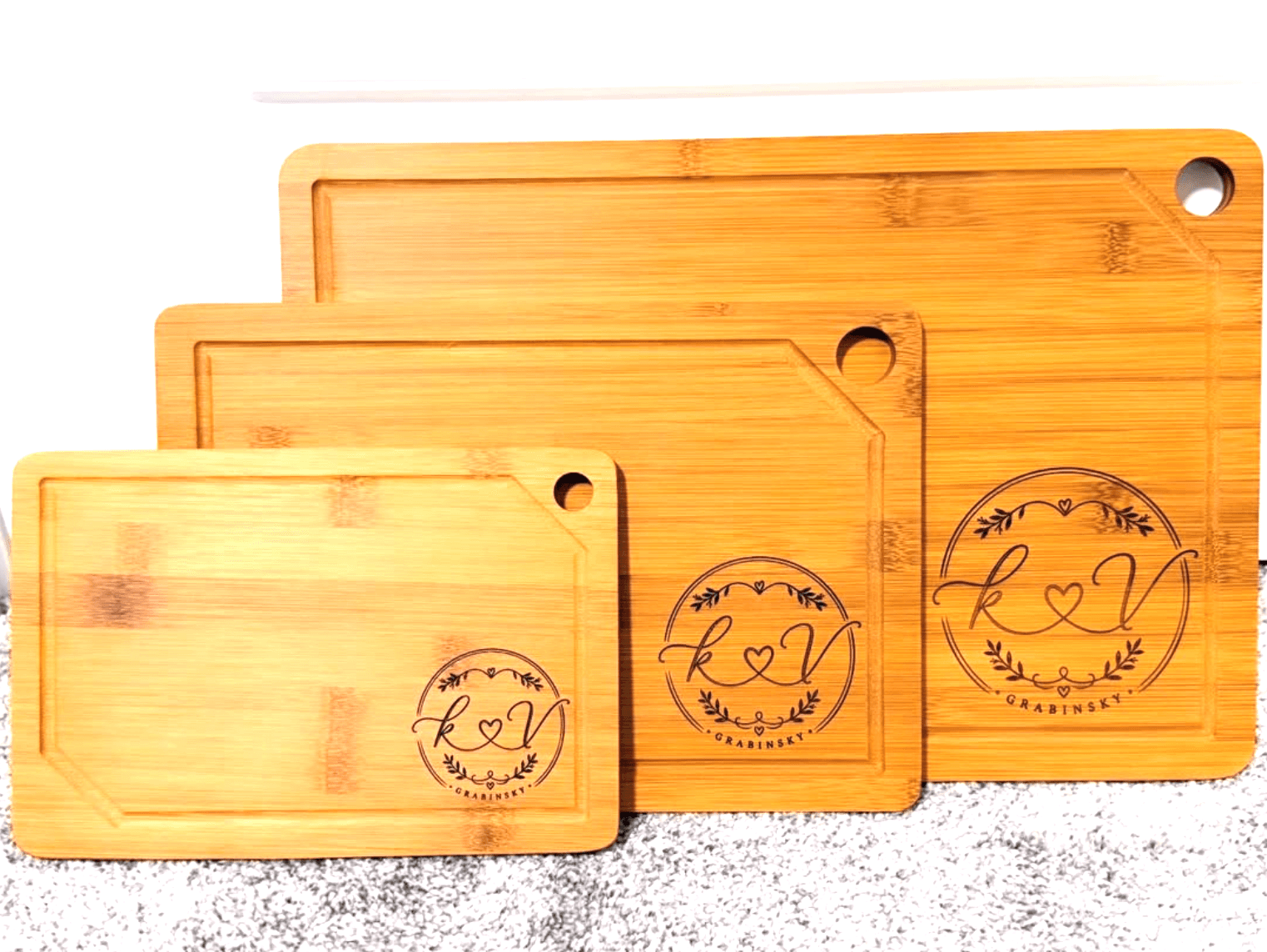 Engraved cutting board set